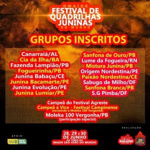 Festival de Quadrilhas juninas da Vila Sítio São João, em Campina Grande (PB), terá representações de sete estados brasileiros